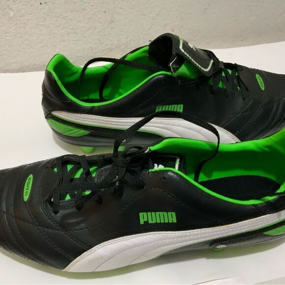 Puma Football Size 14US Esito Soft Ground Black Leather Boots Cleats - Picture 7 of 12